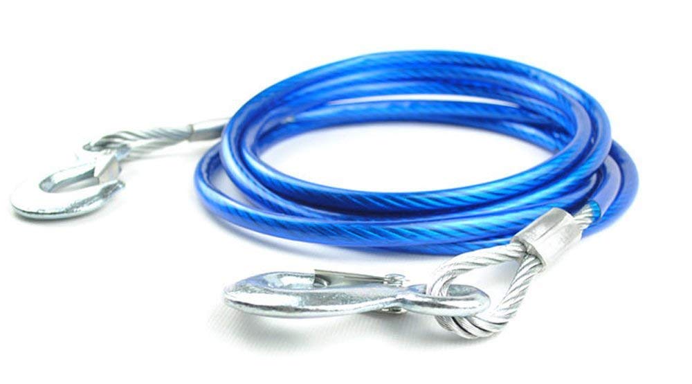 4M 5 Tons Steel Wire Tow Cable Tow Strap Towing Rope with Hooks for