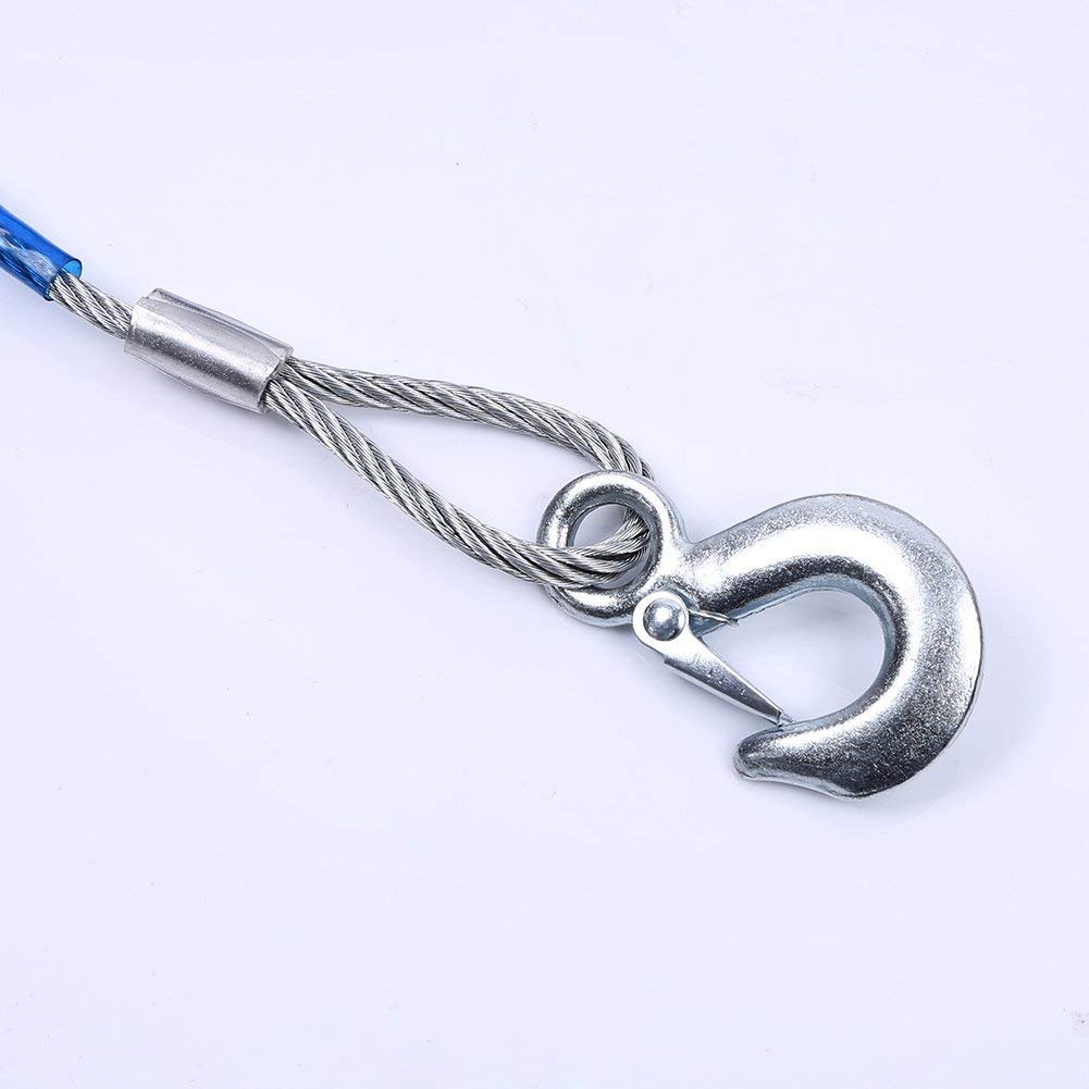 4M 5 Tons Steel Wire Tow Cable Tow Strap Towing Rope with Hooks for