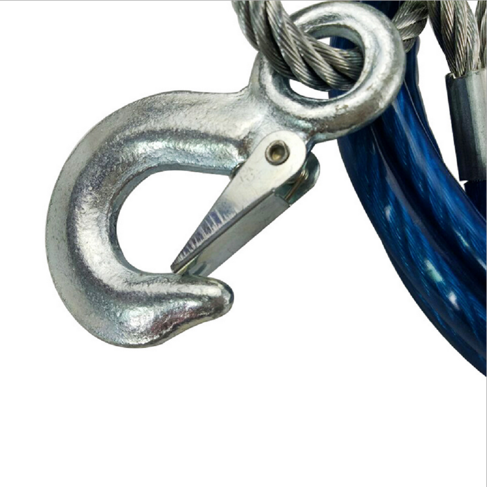4M 5 Tons Steel Wire Tow Cable Tow Strap Towing Rope with Hooks for