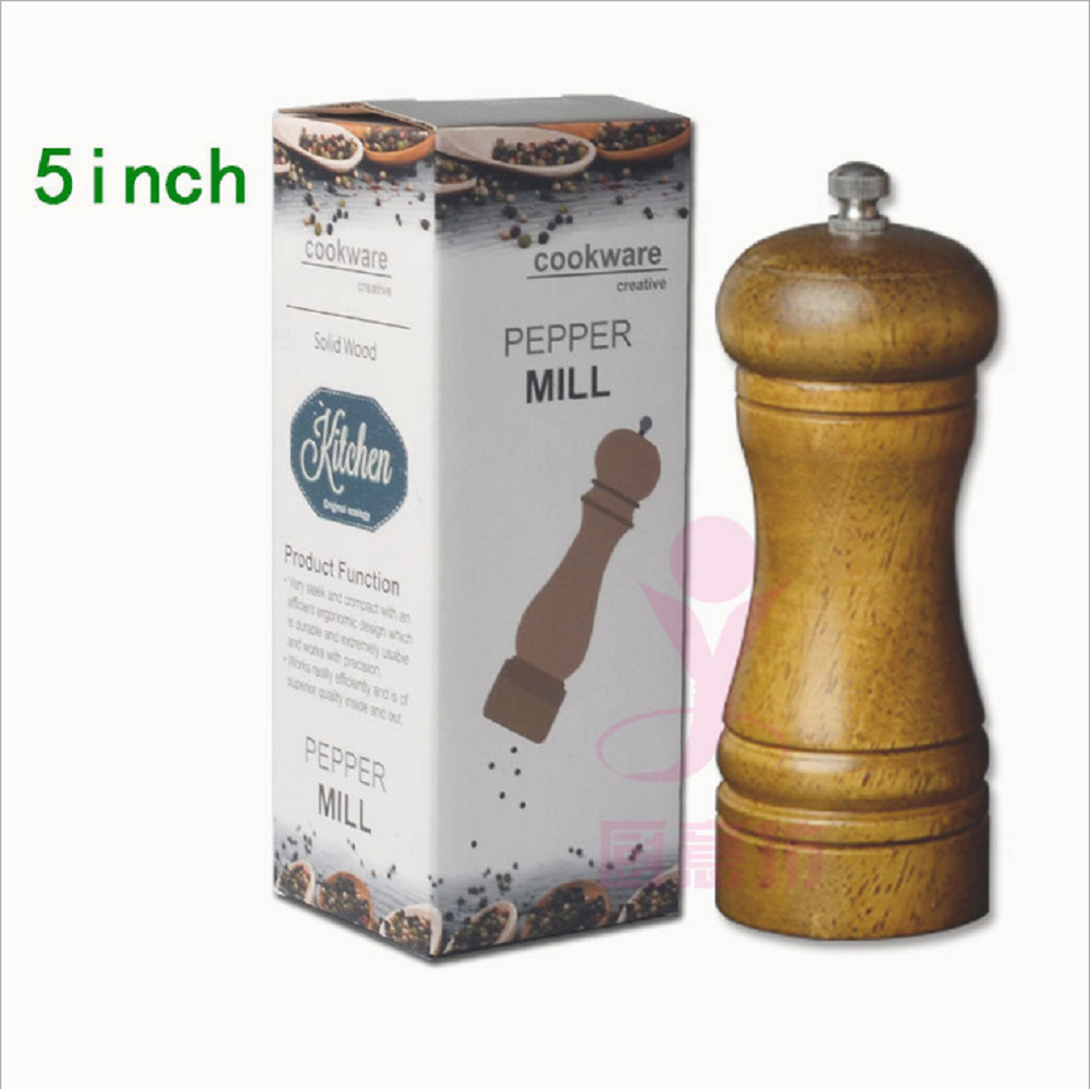 Kitchen Tools Cooking Pepper Grinder Hand Movement Oak Solid Wood