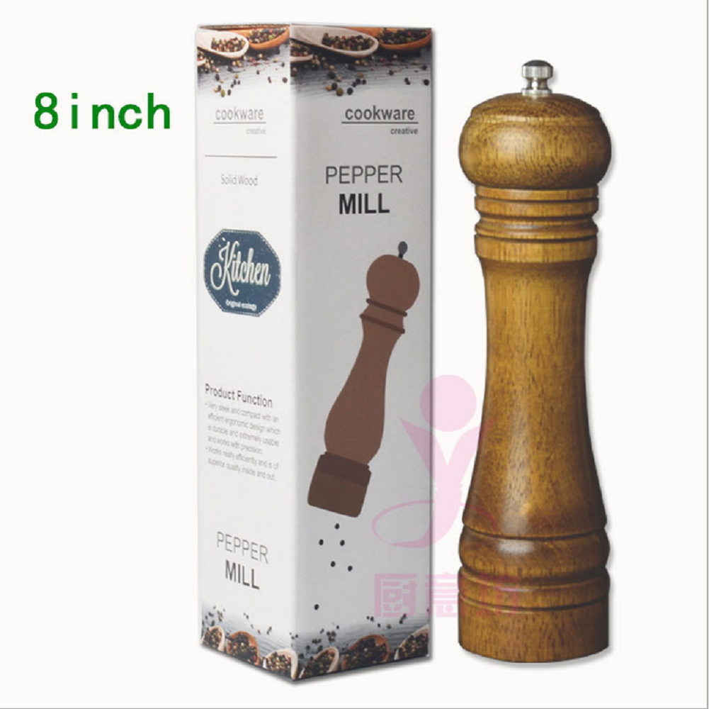 Kitchen Tools Cooking Pepper Grinder Hand Movement Oak Solid Wood
