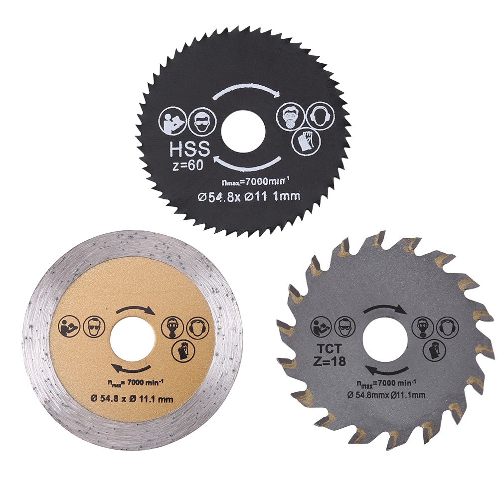 54.8mm Circular Saw Blade 3pcs HSS Mini Wood Circular Saw Blade Cutting